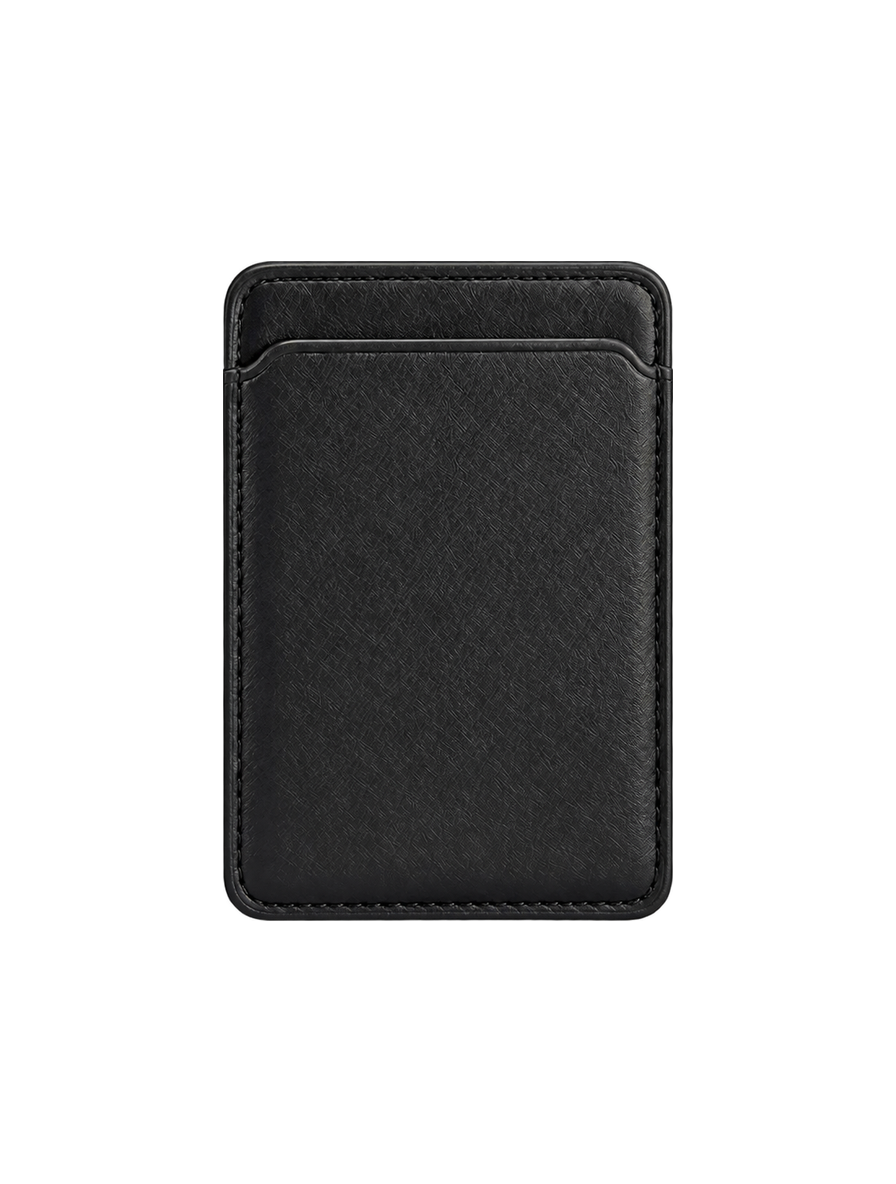 Magnetischer Cardholder in Schwarz, gerade Frontansicht ohne Aufdruck